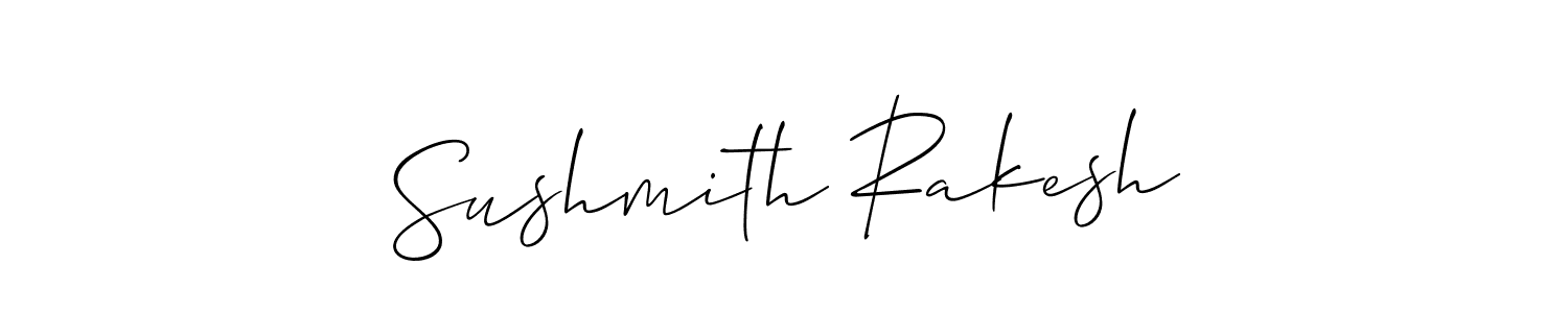 The best way (Allison_Script) to make a short signature is to pick only two or three words in your name. The name Sushmith Rakesh include a total of six letters. For converting this name. Sushmith Rakesh signature style 2 images and pictures png