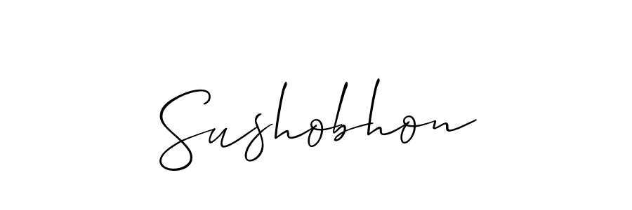 The best way (Allison_Script) to make a short signature is to pick only two or three words in your name. The name Sushobhon include a total of six letters. For converting this name. Sushobhon signature style 2 images and pictures png