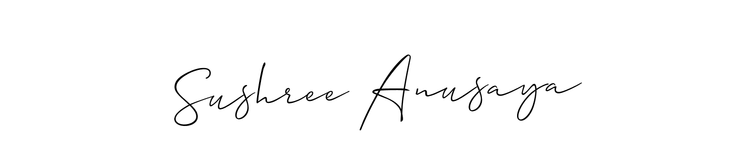 Make a beautiful signature design for name Sushree Anusaya. With this signature (Allison_Script) style, you can create a handwritten signature for free. Sushree Anusaya signature style 2 images and pictures png