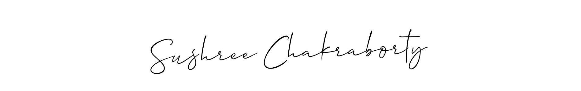 Allison_Script is a professional signature style that is perfect for those who want to add a touch of class to their signature. It is also a great choice for those who want to make their signature more unique. Get Sushree Chakraborty name to fancy signature for free. Sushree Chakraborty signature style 2 images and pictures png
