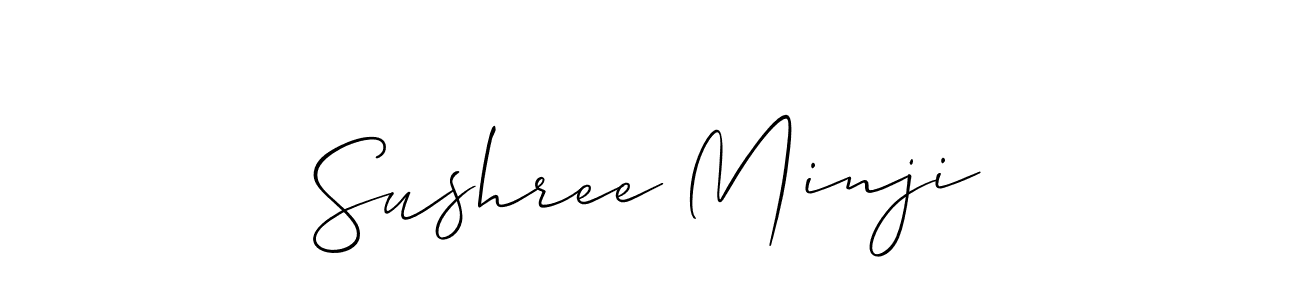 if you are searching for the best signature style for your name Sushree Minji. so please give up your signature search. here we have designed multiple signature styles  using Allison_Script. Sushree Minji signature style 2 images and pictures png