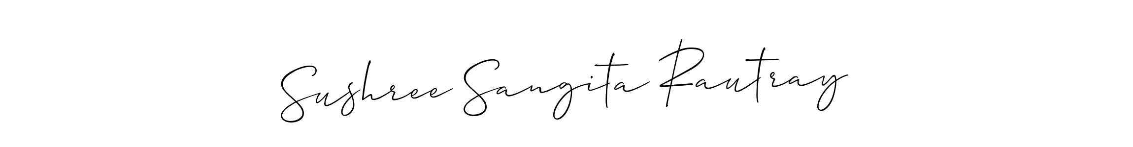 You should practise on your own different ways (Allison_Script) to write your name (Sushree Sangita Rautray) in signature. don't let someone else do it for you. Sushree Sangita Rautray signature style 2 images and pictures png