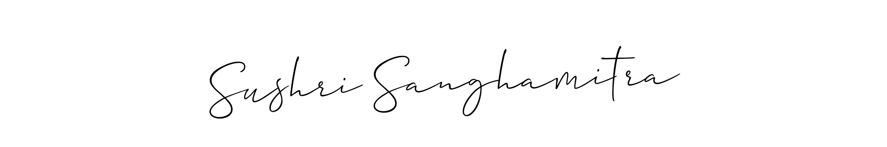 if you are searching for the best signature style for your name Sushri Sanghamitra. so please give up your signature search. here we have designed multiple signature styles  using Allison_Script. Sushri Sanghamitra signature style 2 images and pictures png
