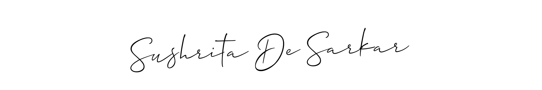 How to make Sushrita De Sarkar name signature. Use Allison_Script style for creating short signs online. This is the latest handwritten sign. Sushrita De Sarkar signature style 2 images and pictures png