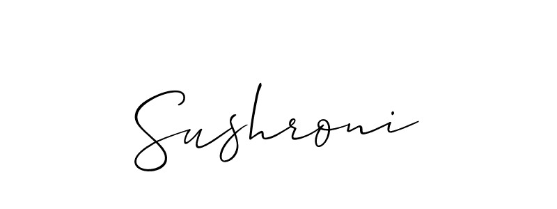 Also You can easily find your signature by using the search form. We will create Sushroni name handwritten signature images for you free of cost using Allison_Script sign style. Sushroni signature style 2 images and pictures png