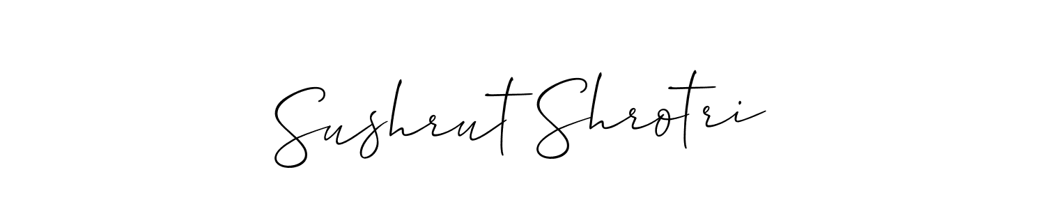 Make a beautiful signature design for name Sushrut Shrotri. With this signature (Allison_Script) style, you can create a handwritten signature for free. Sushrut Shrotri signature style 2 images and pictures png