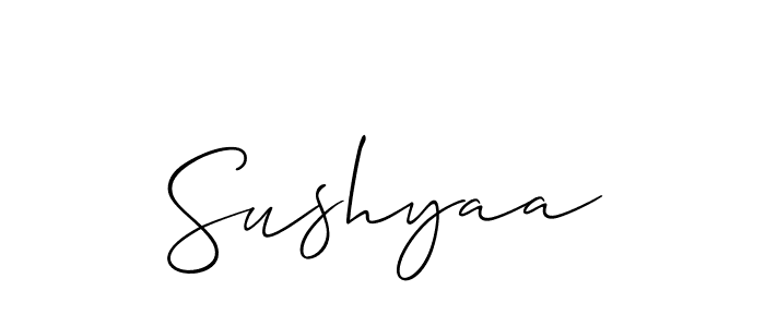 How to make Sushyaa signature? Allison_Script is a professional autograph style. Create handwritten signature for Sushyaa name. Sushyaa signature style 2 images and pictures png
