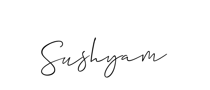 You should practise on your own different ways (Allison_Script) to write your name (Sushyam) in signature. don't let someone else do it for you. Sushyam signature style 2 images and pictures png