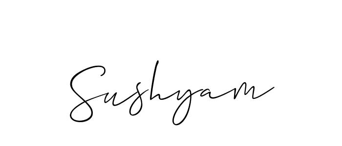 Use a signature maker to create a handwritten signature online. With this signature software, you can design (Allison_Script) your own signature for name Sushyam. Sushyam signature style 2 images and pictures png