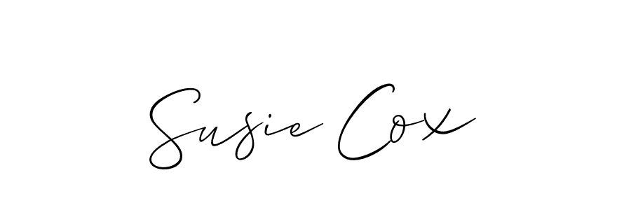 The best way (Allison_Script) to make a short signature is to pick only two or three words in your name. The name Susie Cox include a total of six letters. For converting this name. Susie Cox signature style 2 images and pictures png