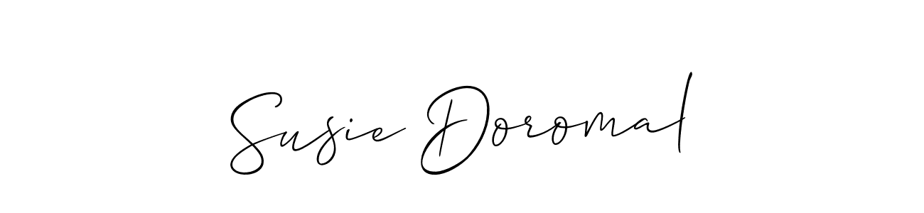 Allison_Script is a professional signature style that is perfect for those who want to add a touch of class to their signature. It is also a great choice for those who want to make their signature more unique. Get Susie Doromal name to fancy signature for free. Susie Doromal signature style 2 images and pictures png