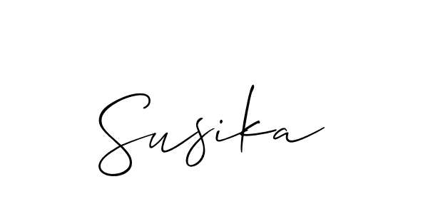 It looks lik you need a new signature style for name Susika. Design unique handwritten (Allison_Script) signature with our free signature maker in just a few clicks. Susika signature style 2 images and pictures png
