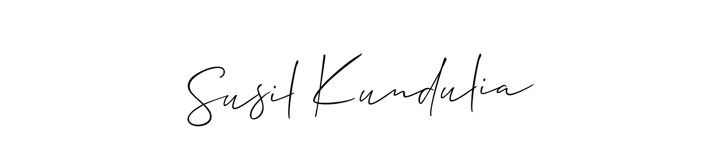 You should practise on your own different ways (Allison_Script) to write your name (Susil Kundulia) in signature. don't let someone else do it for you. Susil Kundulia signature style 2 images and pictures png
