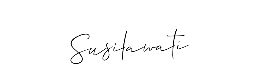 Use a signature maker to create a handwritten signature online. With this signature software, you can design (Allison_Script) your own signature for name Susilawati. Susilawati signature style 2 images and pictures png