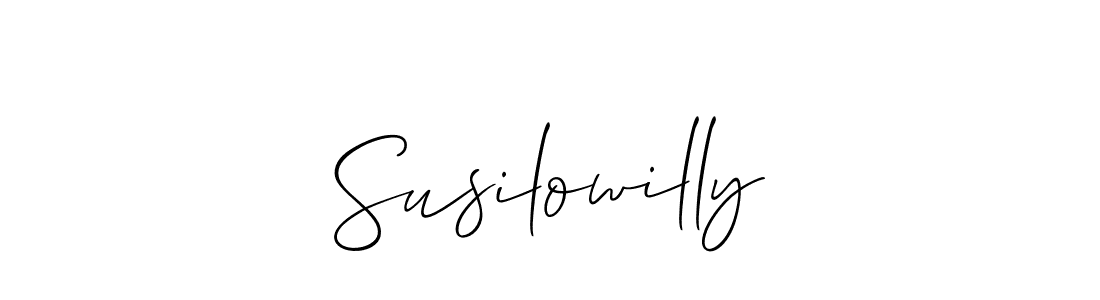 Make a beautiful signature design for name Susilowilly. With this signature (Allison_Script) style, you can create a handwritten signature for free. Susilowilly signature style 2 images and pictures png