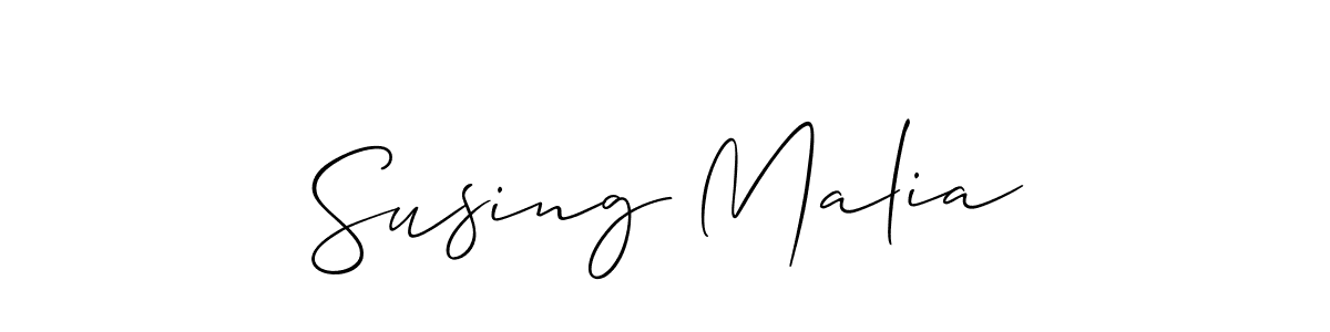 Design your own signature with our free online signature maker. With this signature software, you can create a handwritten (Allison_Script) signature for name Susing Malia. Susing Malia signature style 2 images and pictures png