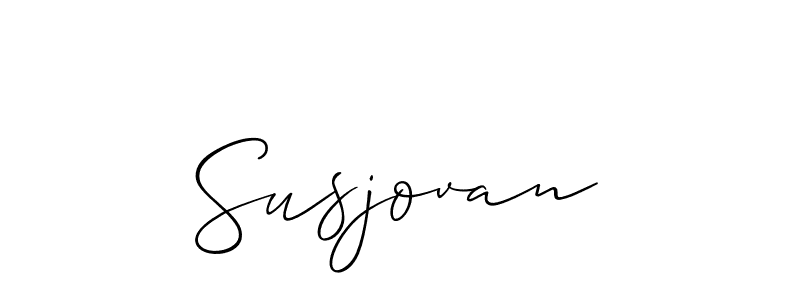 Use a signature maker to create a handwritten signature online. With this signature software, you can design (Allison_Script) your own signature for name Susjovan. Susjovan signature style 2 images and pictures png