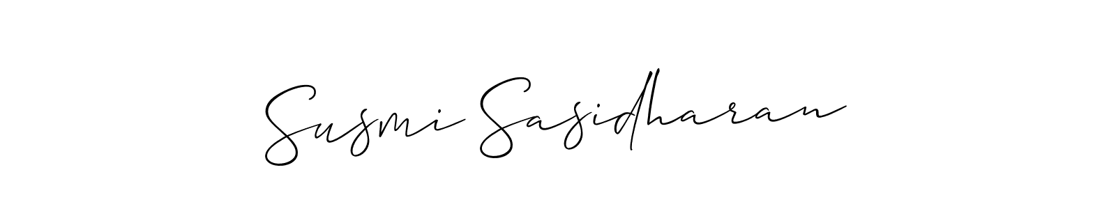 It looks lik you need a new signature style for name Susmi Sasidharan. Design unique handwritten (Allison_Script) signature with our free signature maker in just a few clicks. Susmi Sasidharan signature style 2 images and pictures png