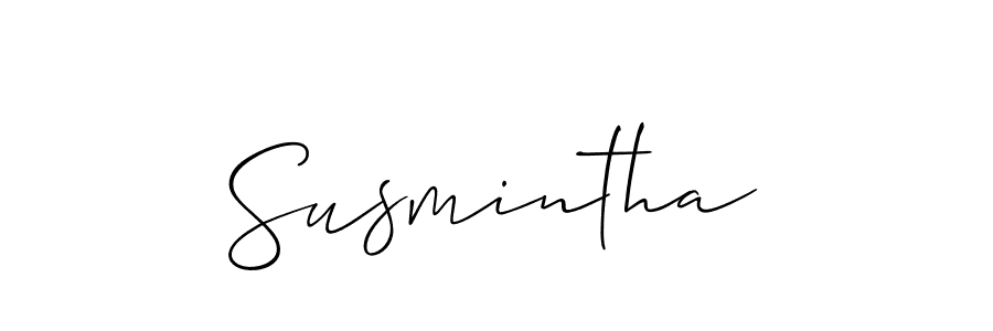 You should practise on your own different ways (Allison_Script) to write your name (Susmintha) in signature. don't let someone else do it for you. Susmintha signature style 2 images and pictures png