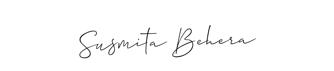 Use a signature maker to create a handwritten signature online. With this signature software, you can design (Allison_Script) your own signature for name Susmita Behera. Susmita Behera signature style 2 images and pictures png