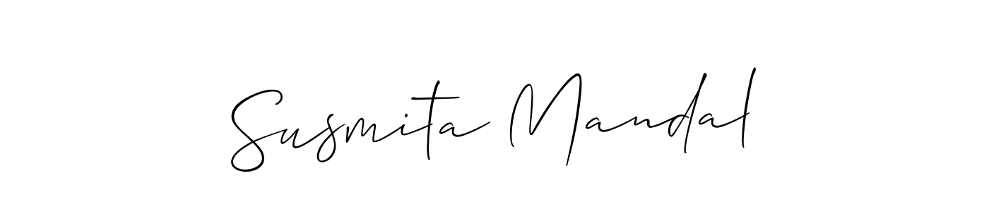 This is the best signature style for the Susmita Mandal name. Also you like these signature font (Allison_Script). Mix name signature. Susmita Mandal signature style 2 images and pictures png