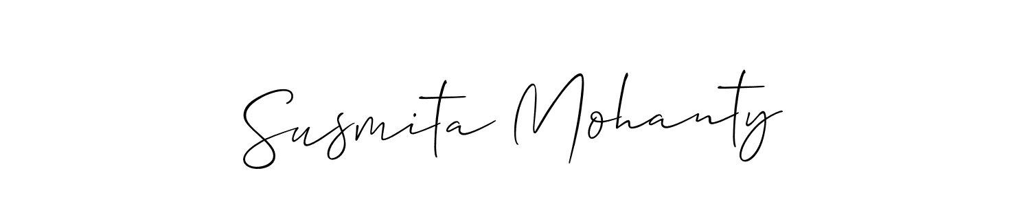 The best way (Allison_Script) to make a short signature is to pick only two or three words in your name. The name Susmita Mohanty include a total of six letters. For converting this name. Susmita Mohanty signature style 2 images and pictures png