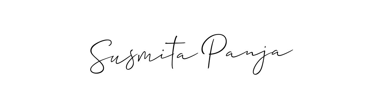 if you are searching for the best signature style for your name Susmita Panja. so please give up your signature search. here we have designed multiple signature styles  using Allison_Script. Susmita Panja signature style 2 images and pictures png
