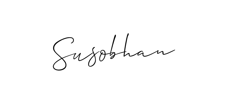 You should practise on your own different ways (Allison_Script) to write your name (Susobhan) in signature. don't let someone else do it for you. Susobhan signature style 2 images and pictures png