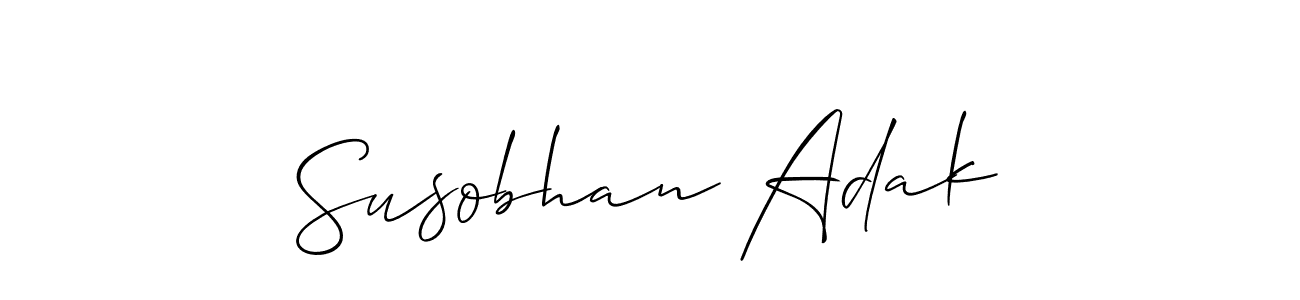 Make a beautiful signature design for name Susobhan Adak. With this signature (Allison_Script) style, you can create a handwritten signature for free. Susobhan Adak signature style 2 images and pictures png