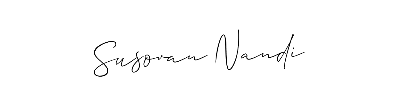 It looks lik you need a new signature style for name Susovan Nandi. Design unique handwritten (Allison_Script) signature with our free signature maker in just a few clicks. Susovan Nandi signature style 2 images and pictures png