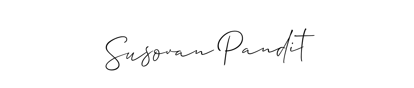 Allison_Script is a professional signature style that is perfect for those who want to add a touch of class to their signature. It is also a great choice for those who want to make their signature more unique. Get Susovan Pandit name to fancy signature for free. Susovan Pandit signature style 2 images and pictures png
