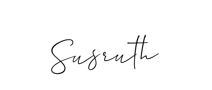 Make a short Susruth signature style. Manage your documents anywhere anytime using Allison_Script. Create and add eSignatures, submit forms, share and send files easily. Susruth signature style 2 images and pictures png