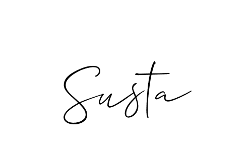 Create a beautiful signature design for name Susta. With this signature (Allison_Script) fonts, you can make a handwritten signature for free. Susta signature style 2 images and pictures png
