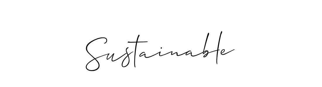 How to make Sustainable name signature. Use Allison_Script style for creating short signs online. This is the latest handwritten sign. Sustainable signature style 2 images and pictures png