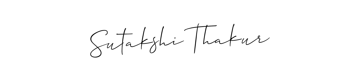 Allison_Script is a professional signature style that is perfect for those who want to add a touch of class to their signature. It is also a great choice for those who want to make their signature more unique. Get Sutakshi Thakur name to fancy signature for free. Sutakshi Thakur signature style 2 images and pictures png