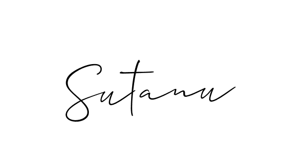 Create a beautiful signature design for name Sutanu. With this signature (Allison_Script) fonts, you can make a handwritten signature for free. Sutanu signature style 2 images and pictures png