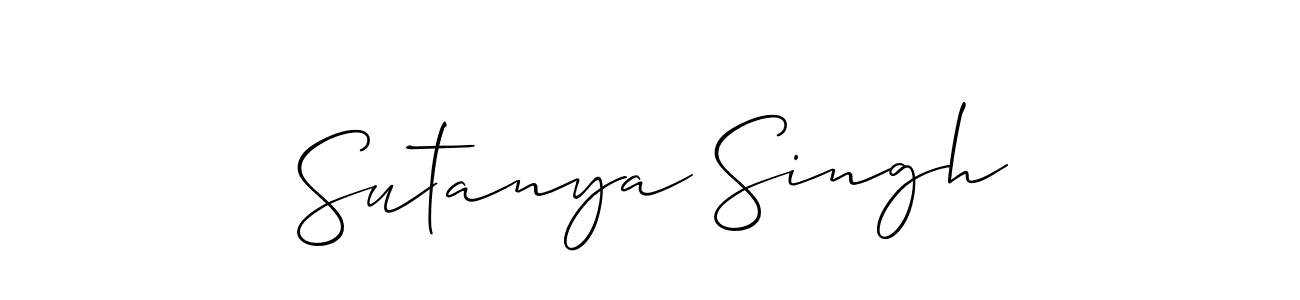 Make a beautiful signature design for name Sutanya Singh. With this signature (Allison_Script) style, you can create a handwritten signature for free. Sutanya Singh signature style 2 images and pictures png
