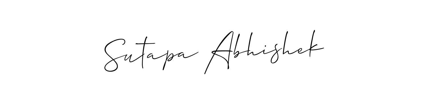 if you are searching for the best signature style for your name Sutapa Abhishek. so please give up your signature search. here we have designed multiple signature styles  using Allison_Script. Sutapa Abhishek signature style 2 images and pictures png