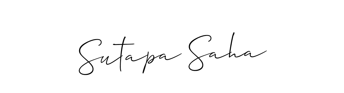Allison_Script is a professional signature style that is perfect for those who want to add a touch of class to their signature. It is also a great choice for those who want to make their signature more unique. Get Sutapa Saha name to fancy signature for free. Sutapa Saha signature style 2 images and pictures png