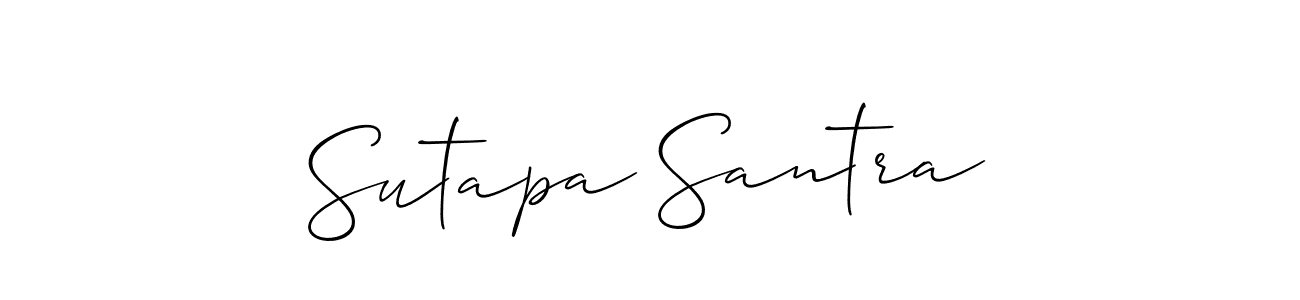 The best way (Allison_Script) to make a short signature is to pick only two or three words in your name. The name Sutapa Santra include a total of six letters. For converting this name. Sutapa Santra signature style 2 images and pictures png