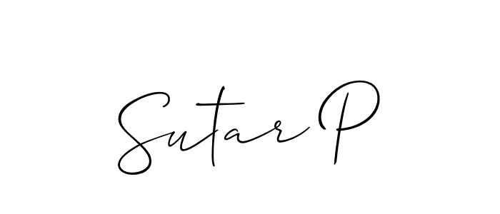 Sutar P stylish signature style. Best Handwritten Sign (Allison_Script) for my name. Handwritten Signature Collection Ideas for my name Sutar P. Sutar P signature style 2 images and pictures png