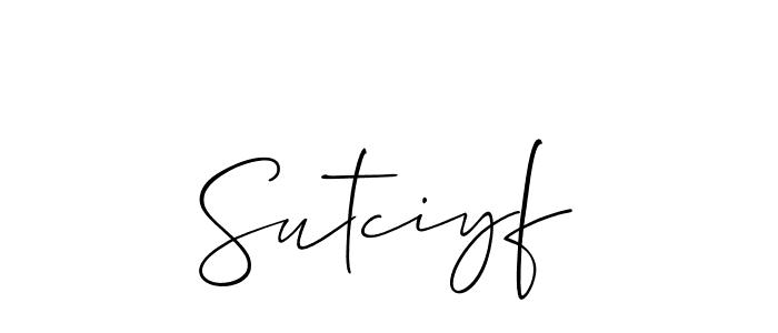 You should practise on your own different ways (Allison_Script) to write your name (Sutciyf) in signature. don't let someone else do it for you. Sutciyf signature style 2 images and pictures png