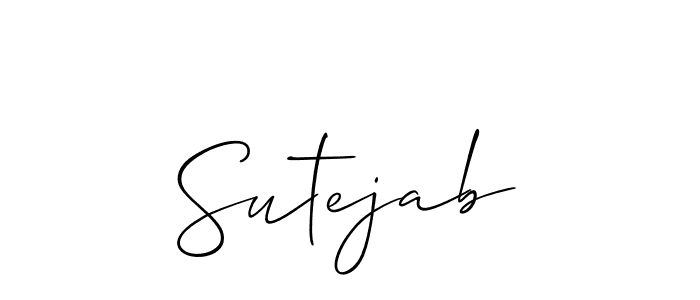 Use a signature maker to create a handwritten signature online. With this signature software, you can design (Allison_Script) your own signature for name Sutejab. Sutejab signature style 2 images and pictures png