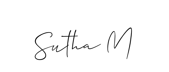 Sutha M stylish signature style. Best Handwritten Sign (Allison_Script) for my name. Handwritten Signature Collection Ideas for my name Sutha M. Sutha M signature style 2 images and pictures png