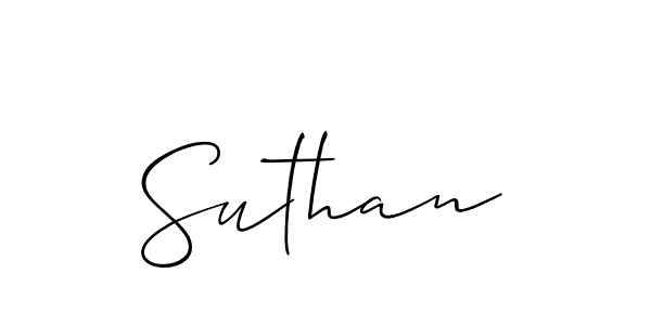 How to make Suthan signature? Allison_Script is a professional autograph style. Create handwritten signature for Suthan name. Suthan signature style 2 images and pictures png