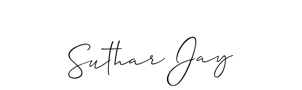 Create a beautiful signature design for name Suthar Jay. With this signature (Allison_Script) fonts, you can make a handwritten signature for free. Suthar Jay signature style 2 images and pictures png