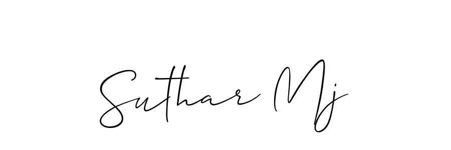 Make a beautiful signature design for name Suthar Mj. With this signature (Allison_Script) style, you can create a handwritten signature for free. Suthar Mj signature style 2 images and pictures png