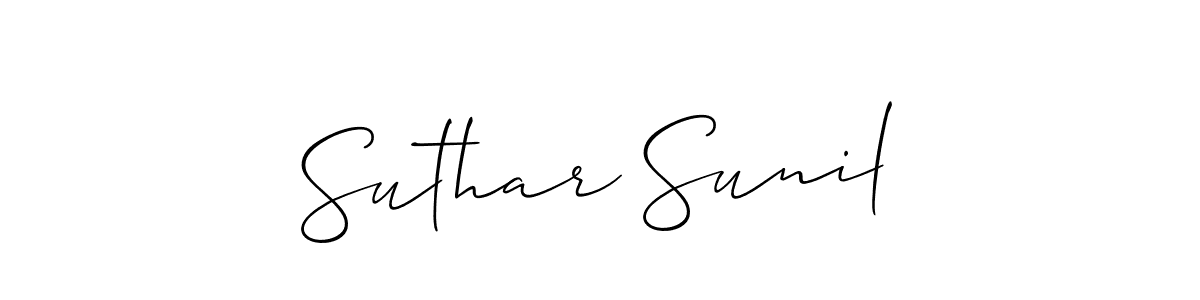 Create a beautiful signature design for name Suthar Sunil. With this signature (Allison_Script) fonts, you can make a handwritten signature for free. Suthar Sunil signature style 2 images and pictures png