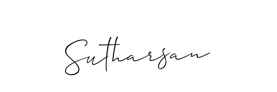 How to Draw Sutharsan signature style? Allison_Script is a latest design signature styles for name Sutharsan. Sutharsan signature style 2 images and pictures png