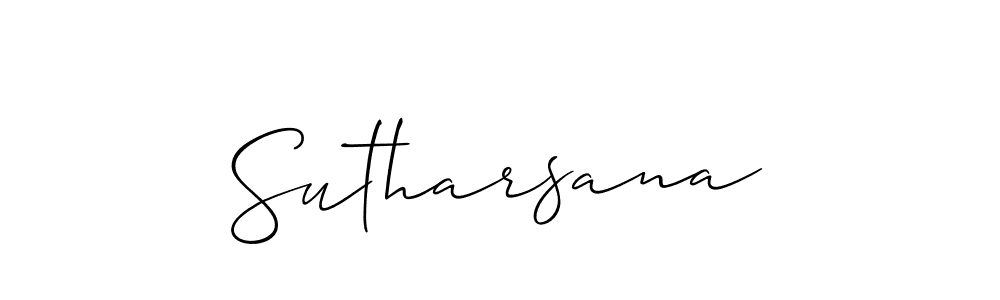 Allison_Script is a professional signature style that is perfect for those who want to add a touch of class to their signature. It is also a great choice for those who want to make their signature more unique. Get Sutharsana name to fancy signature for free. Sutharsana signature style 2 images and pictures png